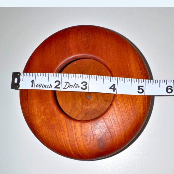 Hand Turned Solid Wood Bowl – Mid Century Modern Danish Style Decor - Picture 4 of 7